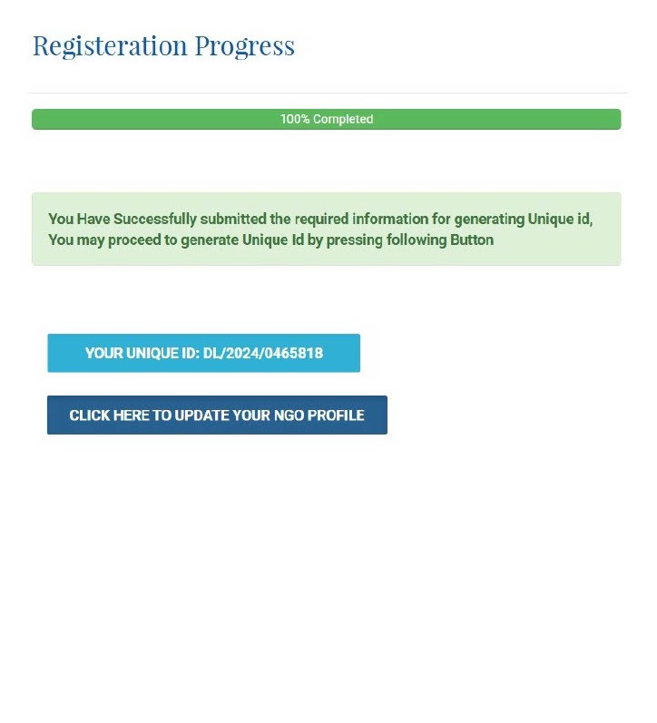 Bhagwandham Govt. of India Registration Unique ID